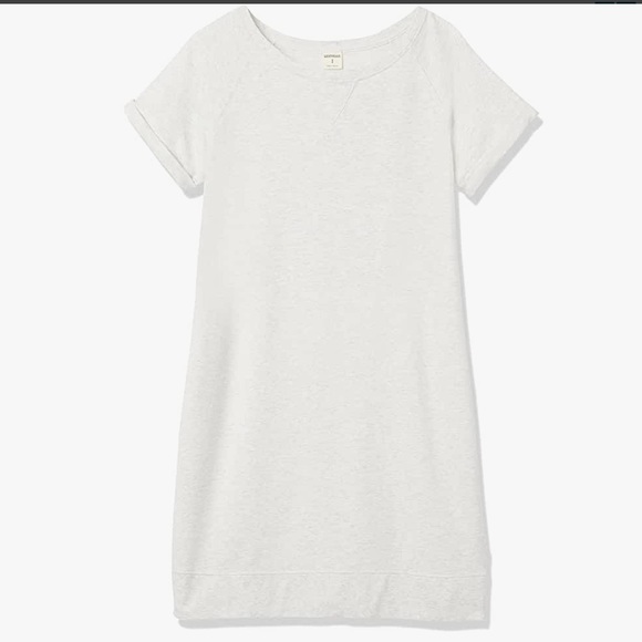 NWT Goodthreads Roll Sleeve Sweatshirt Dress Light Grey Womens Size Small S - Picture 2 of 12